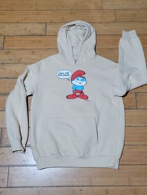 Smurf "Call Me Papa" Double sided (Large Back) Graphic  Men's M